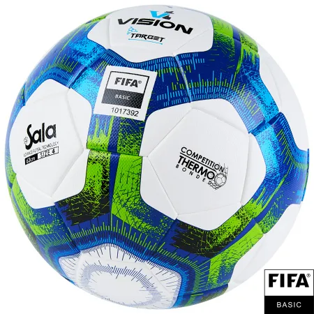 Мяч футзал. VISION Target, FS324094, FIFA Basic, р.4, 32 п. PU, 3 подкл.сл, термосшивка, бело-синий за 3&nbsp;519 ₽ купить в Сочи
