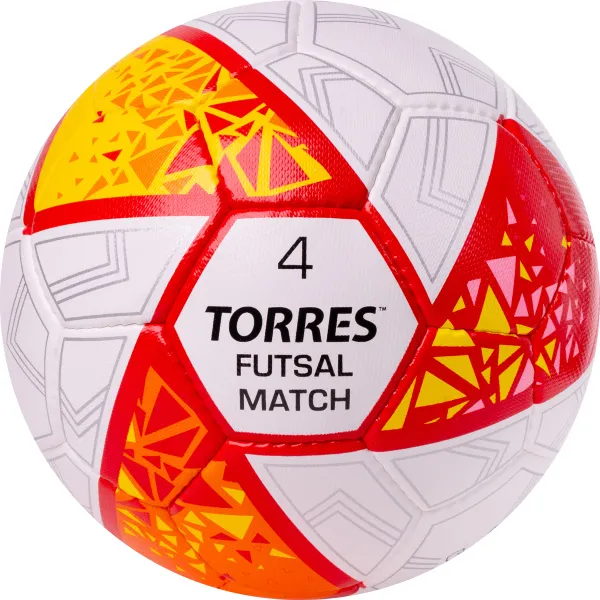 Мяч футзал. TORRES Futsal Match, FS323774, р.4, 32 панели. ПУ,4 подкл.слоя,ручн.сш,бело-крас-жёлт за 2&nbsp;454.80 ₽ в Сочи